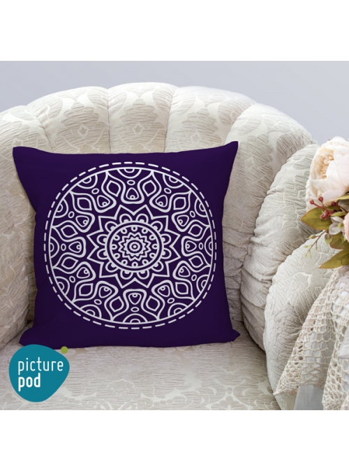 Purple Mandala Cushion - 35cm