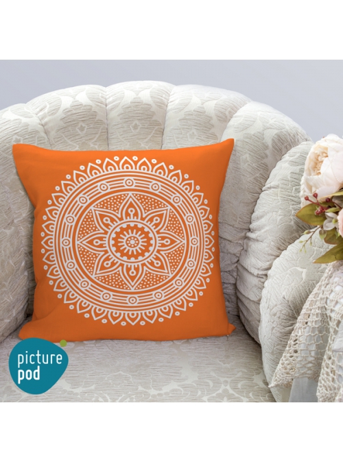 Mandala Orange Cushion - 35cm