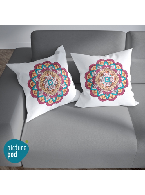 Indian Floral Ornament Cushion - 35cm