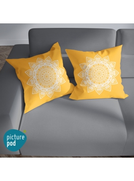 Yellow Mandala Cushion - 35cm